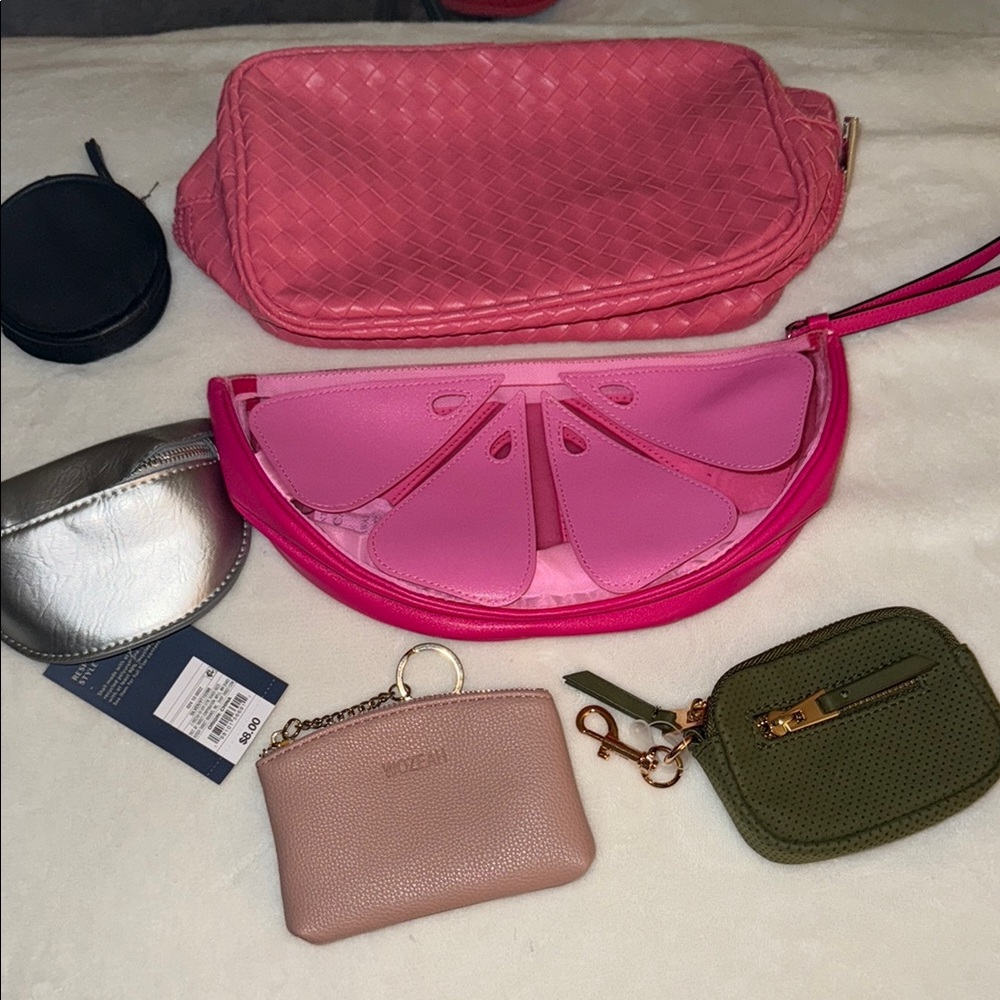 Cosmetic bags and purse charm bags